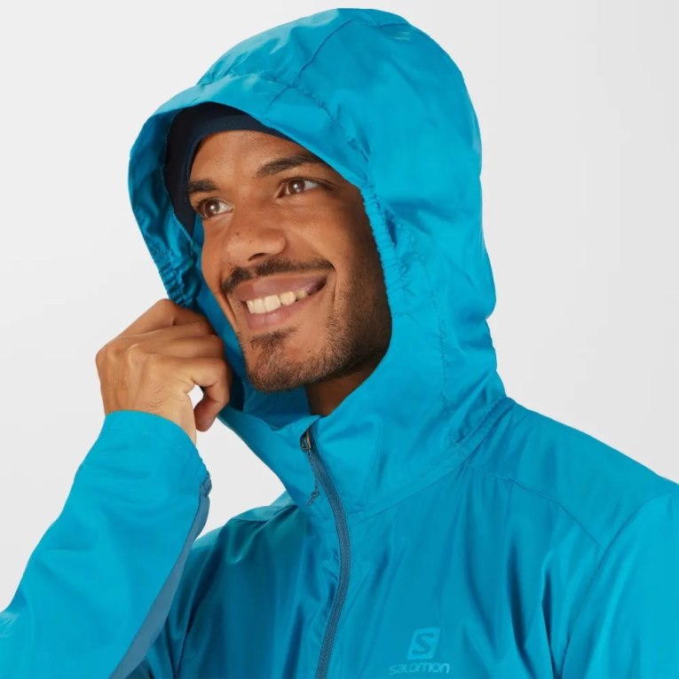 Turquoise Salomon Agile Men's Windbreaker | IE CM1476